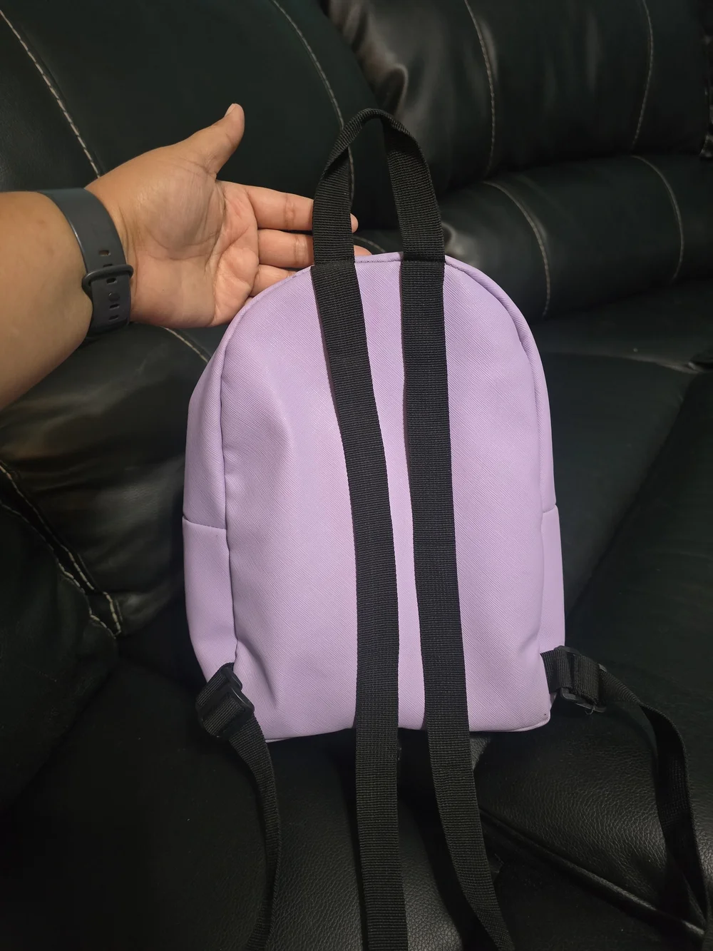 Disney Lavender Stitch Faux-Fur Front Mini Backpack